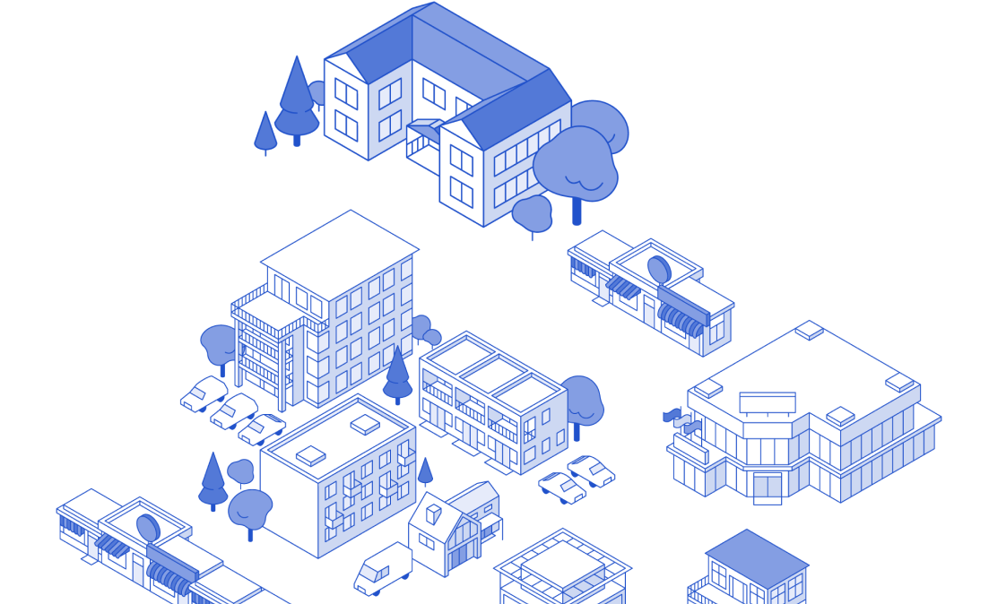 Líneas - gestores de cooperativas de viviendas - ilustracion ciudad